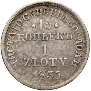 15 kopiek = 1 zlotý 1835 MW, Varšava