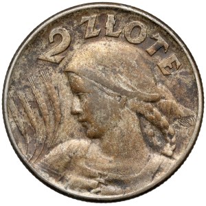 Žena a klasy, 2 zloté, 1925, bez bodky, Filadelfia
