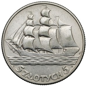 Żaglowiec 5 złotych 1936