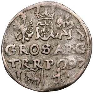 Sigismund III Vasa, Lublin Tri-coin, 1597 — monogram — rare portrait