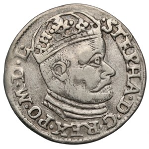 Stefan Batory, Trojak Olkusz 1585 — initials GH