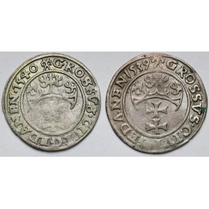 Sigismund I the Old, Gdańsk grosz 1539 and 1540 - set (2 pieces)