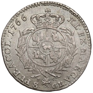 Poniatowski, 2-złoty coin, 1766 FS—without a dot