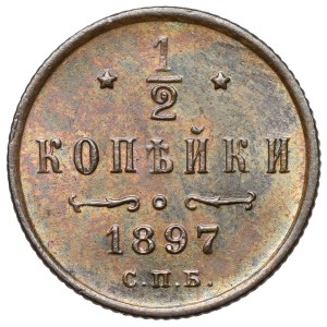 Rusko, Mikuláš II., 1/2 kopějky, 1897