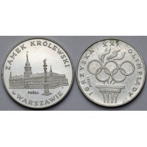 Próba SREBRO 100-200 złotych 1975-1976 Zamek Królewski i Igrzyska - zestaw (2szt)