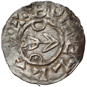 Czechy, Bolesław II (972-999) Denar, Praga - Kotwica / Kapliczka - b.rzadki