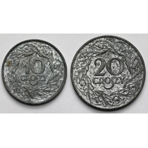 Generalna Gubernia, 10 i 20 groszy 1923 - zestaw (2szt)