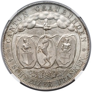 Switzerland, Graubünden, 4 francs, 1842 — Shooting Festival