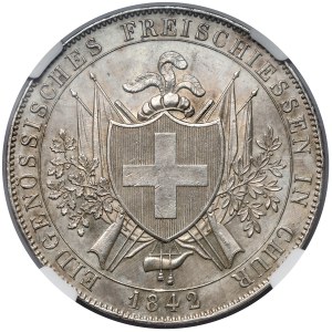 Switzerland, Graubünden, 4 francs, 1842 — Shooting Festival