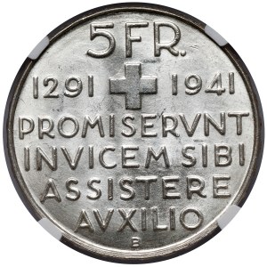 Switzerland, 5 francs 1941-B, Bern - Confederation