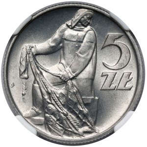 5 zlotych, 1960, Fisherman