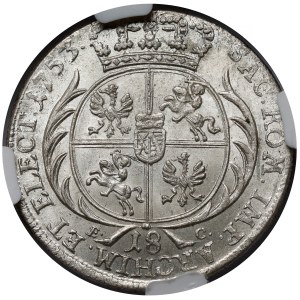 August III. Sas, Ort, Lipsko, 1753 n. l. – zdobený plášť