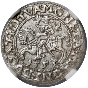 Sigismund II Augustus, Vilnius Half-Groschen, 1553—a rarer specimen