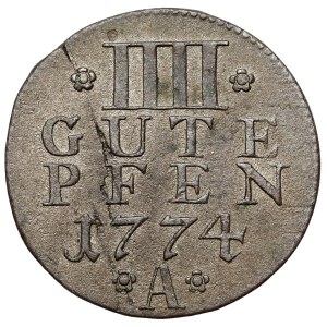 Prussia, East Frisia, Frederick II, 4 pfennigs, 1774 A, Berlin