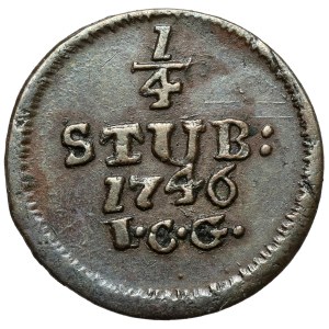 Prusy, Fryzja Wschodnia, Friedrich II, 1/4 stüber 1746 IGG, Aurich