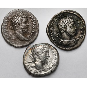 Roman Empire, Septimius Severus (193–211 CE) and Elagabalus (218–222 CE) Denarii – Set (3 pieces)