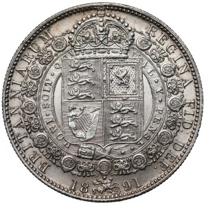 United Kingdom, Victoria, 1/2 Crown, 1891
