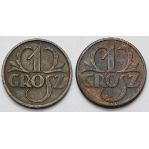 1 grosz, 1927 and 1931 - set (2 pieces)