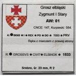 Sigismondo I il Vecchio, Grosz di Elbląg 1533 – primo – PRV