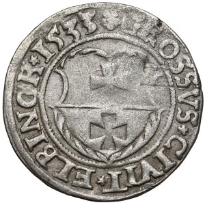 Sigismund I the Old, Elbląg grosz, 1533—the first—PRVS