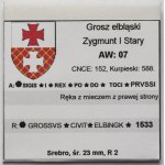 Sigismondo I il Vecchio, Grosz di Elbląg 1533 – il primo – PRVSSI