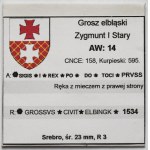 Zygmunt I Stary, Grosz Elbląg 1534 - PRVSS