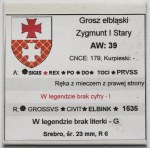 Zygmunt I. Starý, elblážský groš z roku 1535 – CHYBA – chybí písmeno I – velmi vzácný