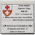 Sigismondo I il Vecchio, Grosz di Elbląg 1535 - PRVSS - Elbink