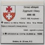 Sigismund I the Old, Elbląg grosz, 1539—facing right—PRVSSI