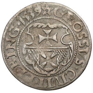Zygmunt I Stary, Grosz Elbląg 1539 - w prawo - PRVSS - gwiazda