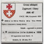 Zygmunt I Stary, Grosz Elbląg 1539 - w prawo - PRVSS - gwiazda