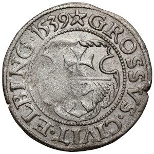 Sigismund I the Old, Elbląg grosz, 1539 — facing left — PRVS