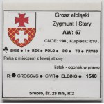 Sigismund I the Old, Elbląg grosz, 1540 - PRVSS
