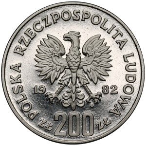 200 zlotych NICKEL commemorative coin, 1982, 12th FIFA World Cup – Spain – facing left