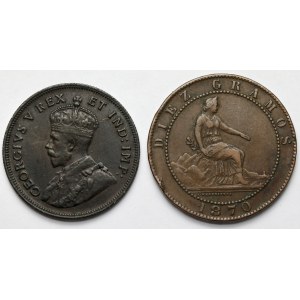 Spain and British East Africa, 10 centimos from 1870 and Schilling from 1922 - set (2 pieces)
