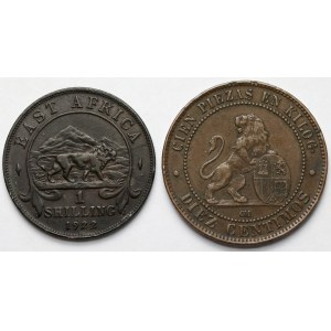 Spain and British East Africa, 10 centimos from 1870 and Schilling from 1922 - set (2 pieces)