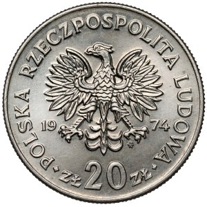1974 NIKIEL 20 zlotych Trial Coin, Nowotko