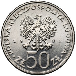 Próba NIKIEL 50 złotych 1981 FAO Światowy Dzień Żywności
