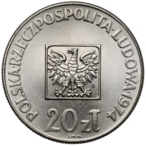 Próba NIKIEL 20 złotych 1974 XXX lat PRL
