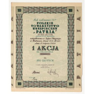 Polskie Towarzystwo Ubezpieczeń PARTIA, 100 zł + dokumenty