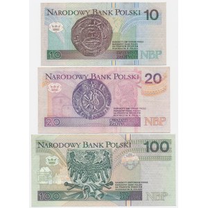 10, 20 i 100 zł 1994, w tym YB - zestaw (3szt)