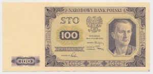 Próba kolorystyczna 100 złotych 1948 - sklejony druk awersu i rewersu - RZADKOŚĆ
