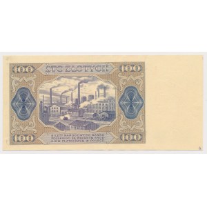 100 zlotych color proof, 1948—obverse and reverse prints glued together—RARE