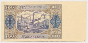 Próba kolorystyczna 100 złotych 1948 - sklejony druk awersu i rewersu - RZADKOŚĆ