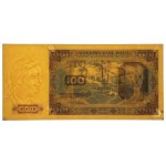 100 zlotych color proof, 1948—obverse and reverse prints glued together—RARE