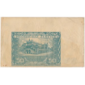 50 Złoty 1941 – nur Hauptdruck, ohne Unterdruck, Serienbezeichnung und Nummerierung