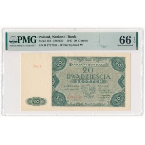 20 zlotych, 1947 – Series B – No. 4727384