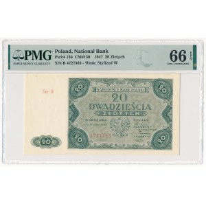 20 zlotych, 1947 – Series B – No. 4727383