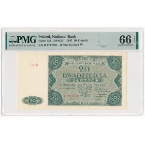 20 zlotych, 1947 - Series B - No. 4727381