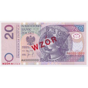 20 zł 1994 – VZOR – AA 0000000 – č. 1919